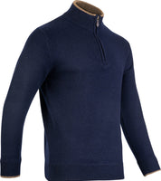 Lammullströja Half-Zip - Marinblå