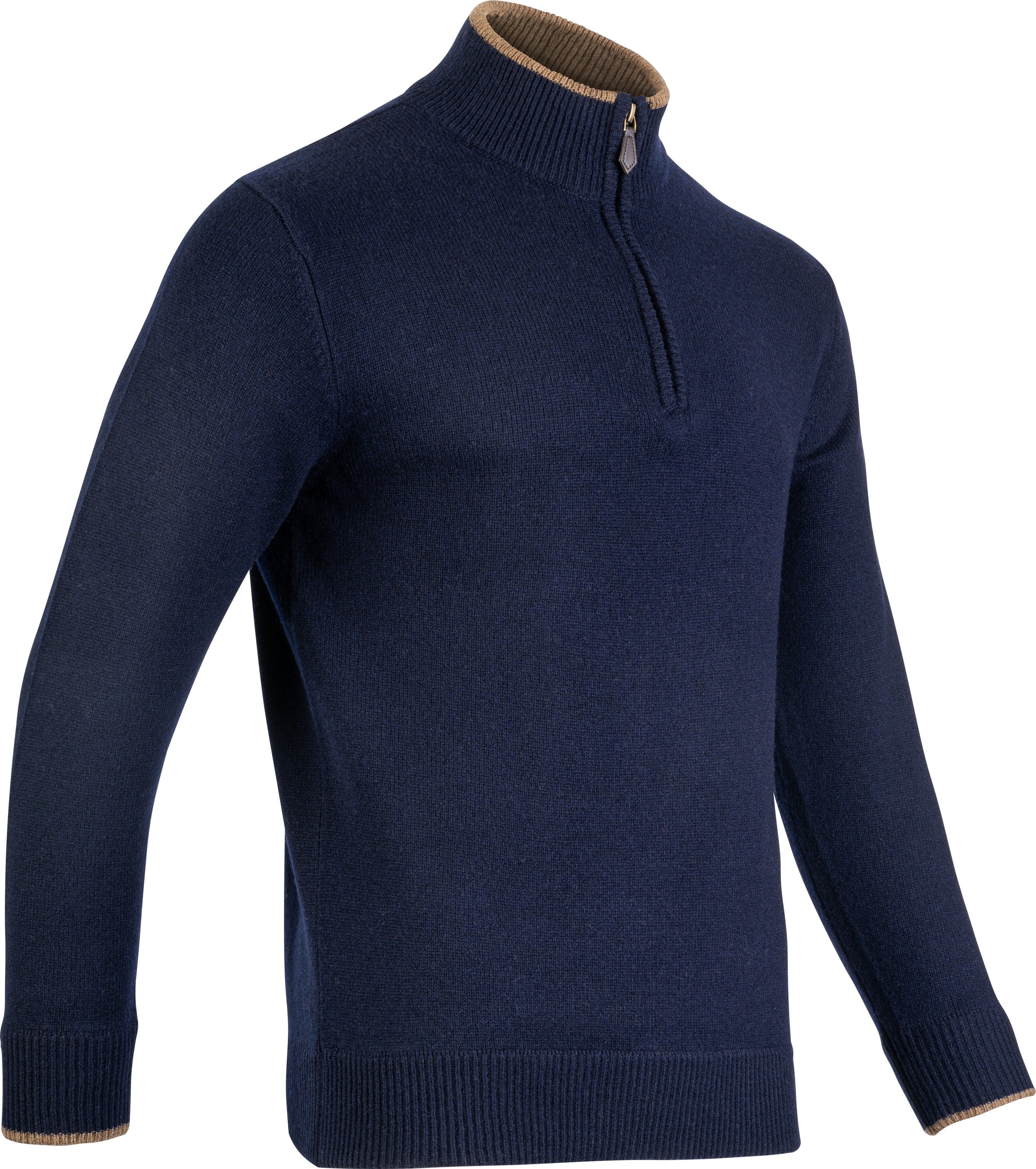 Lammullströja Half-Zip - Marinblå