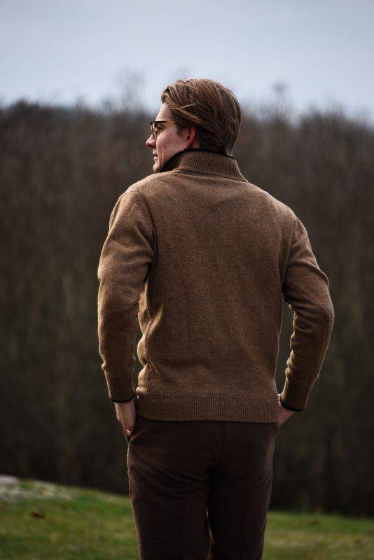 Lammullströja Half-Zip - Beige - Jaktstil.se