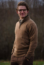 Lammullströja Half-Zip - Beige - Jaktstil.se