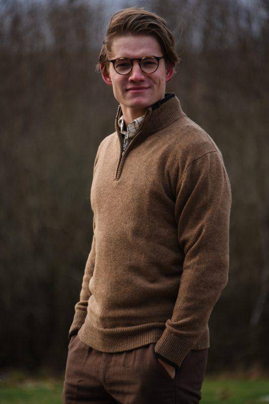 Lammullströja Half-Zip - Beige - Jaktstil.se