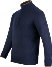 Lammullströja Half-Zip - Marinblå