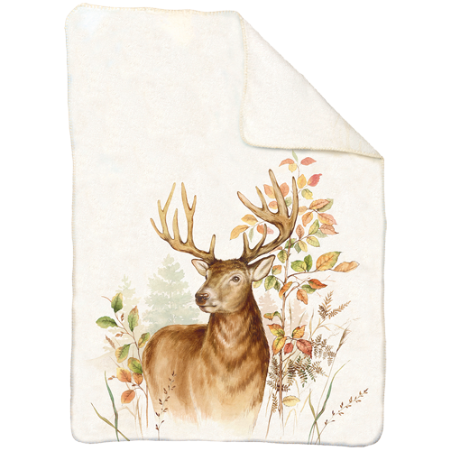 Pläd i Fleece - Hjort