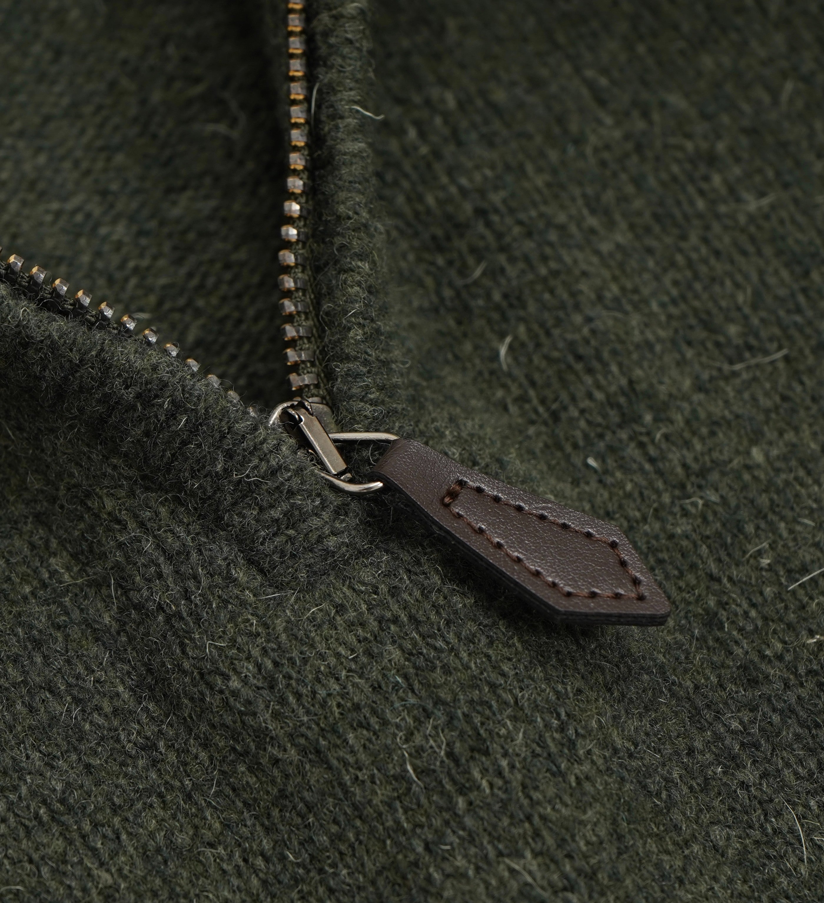 Half-zip herr  Grön Lammullströja