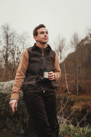 Brun Vaxad Väst herr - Grinda