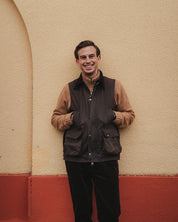 brun Vaxad Väst herr - Grinda