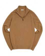 Half-zip - Beige Lammullströja