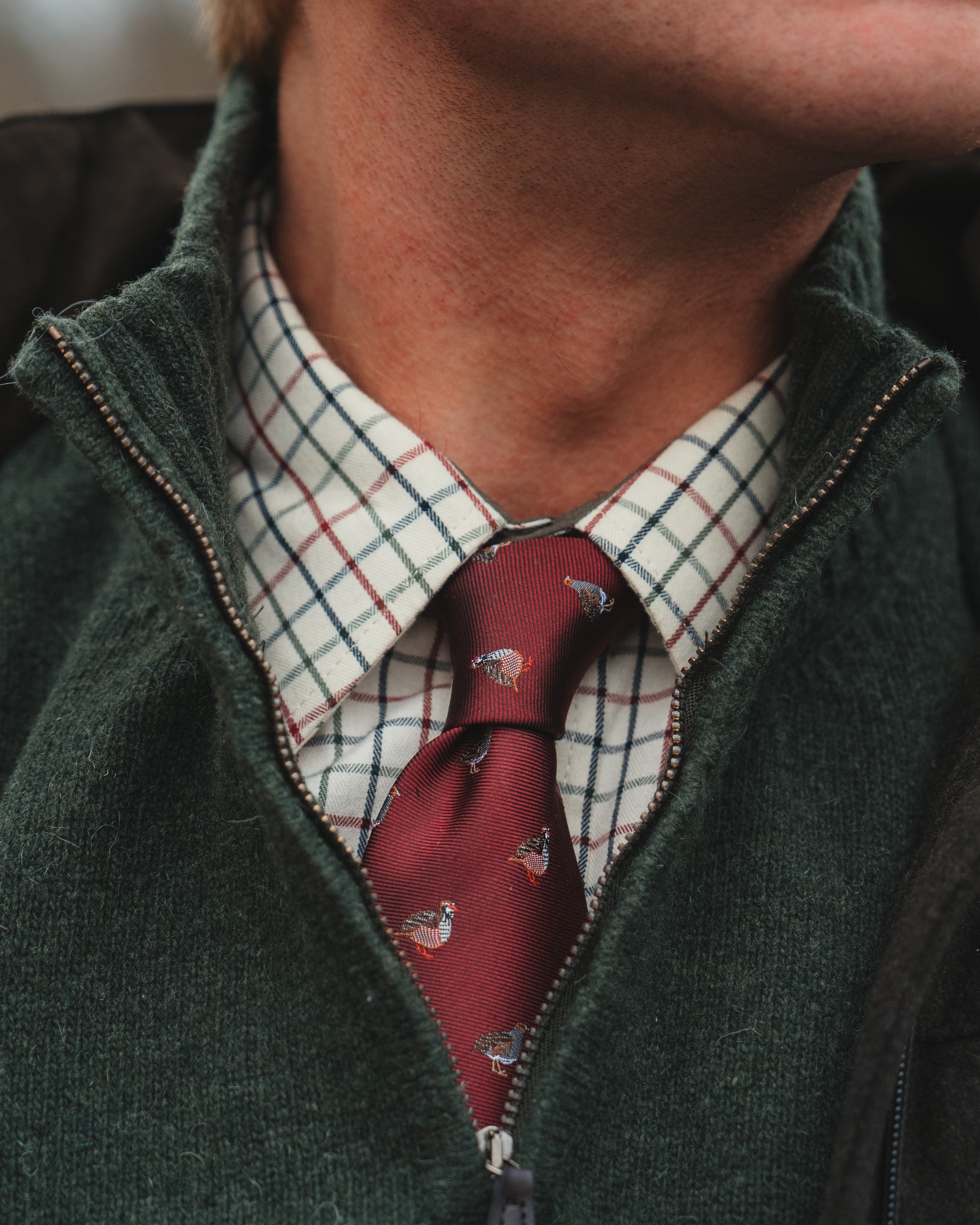 Half-zip - Grön Lammullströja