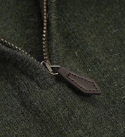 Half-zip herr  Grön Lammullströja