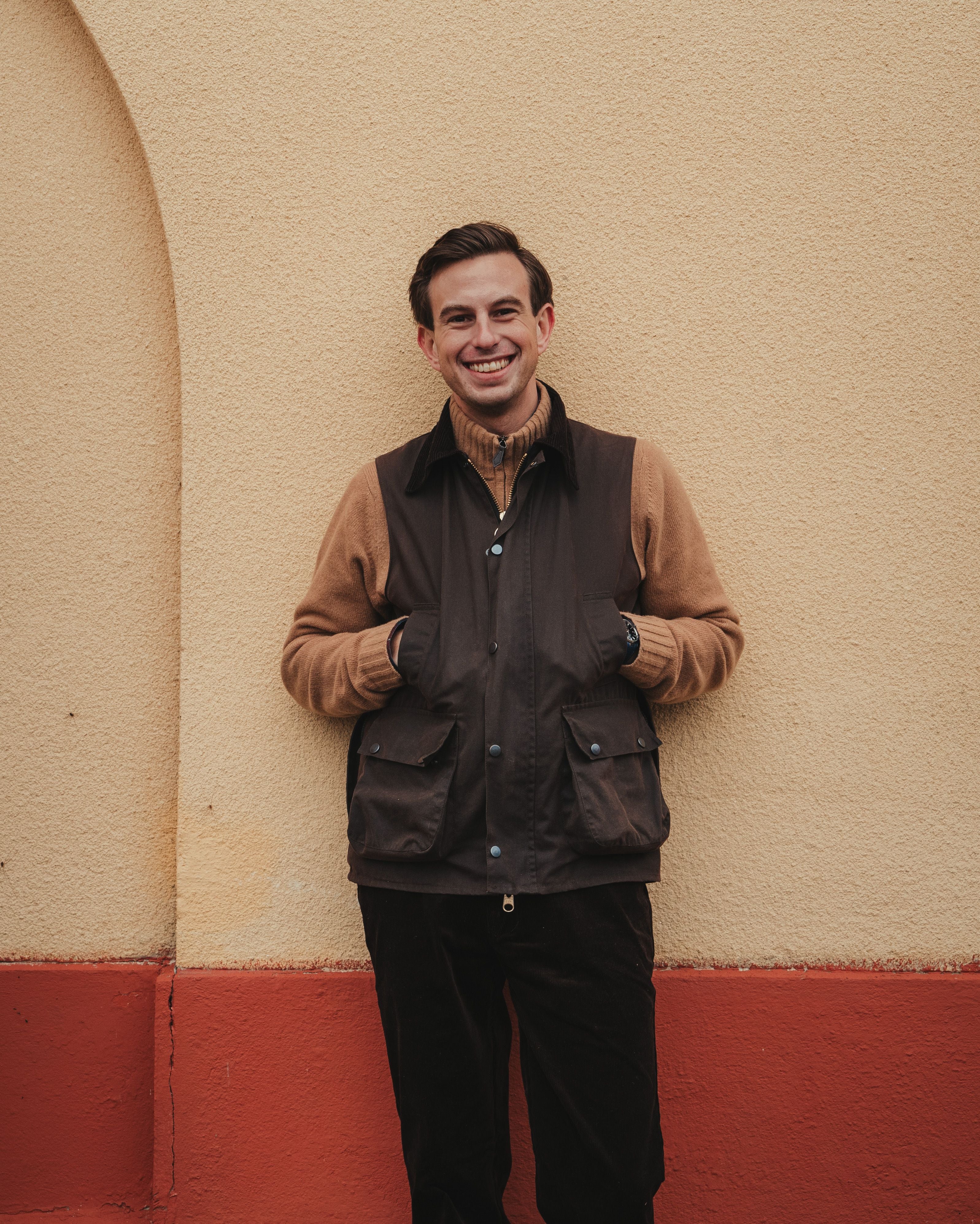 brun Vaxad Väst herr - Grinda