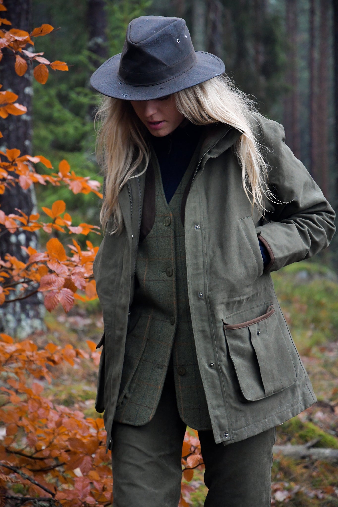 Caledonia - Vaxad Indiana Hatt för Dam och Herr