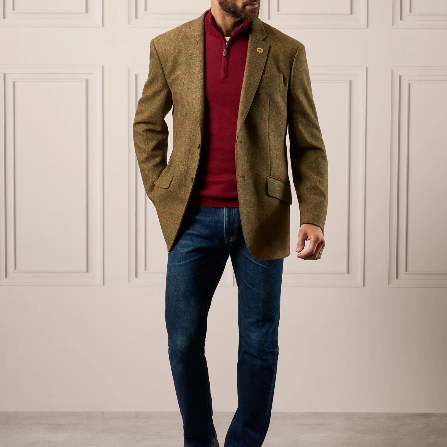 Combrook Mens Blazer Sage - Tweedkavaj Herr