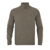Vincent Merinotröja Half Zip - Dark Sand