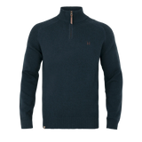 Vincent Merinotröja Half Zip - Dark Navy