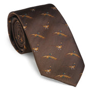 Laksen Pheasant Tie - Silke Chocolate