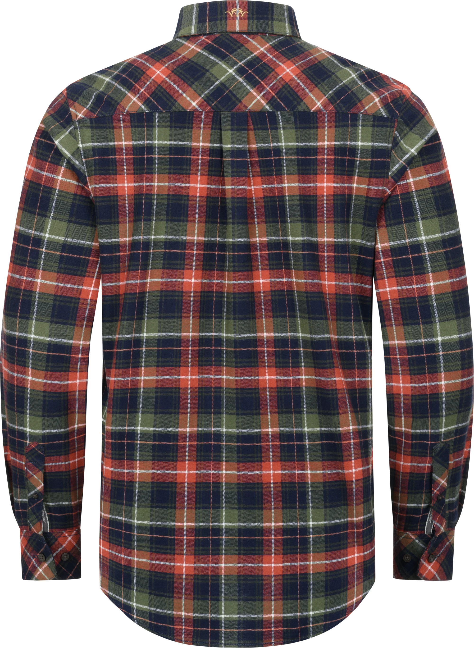 Blaser Martin Flanellskjorta - Dunkel Oliv/Röd - detalj