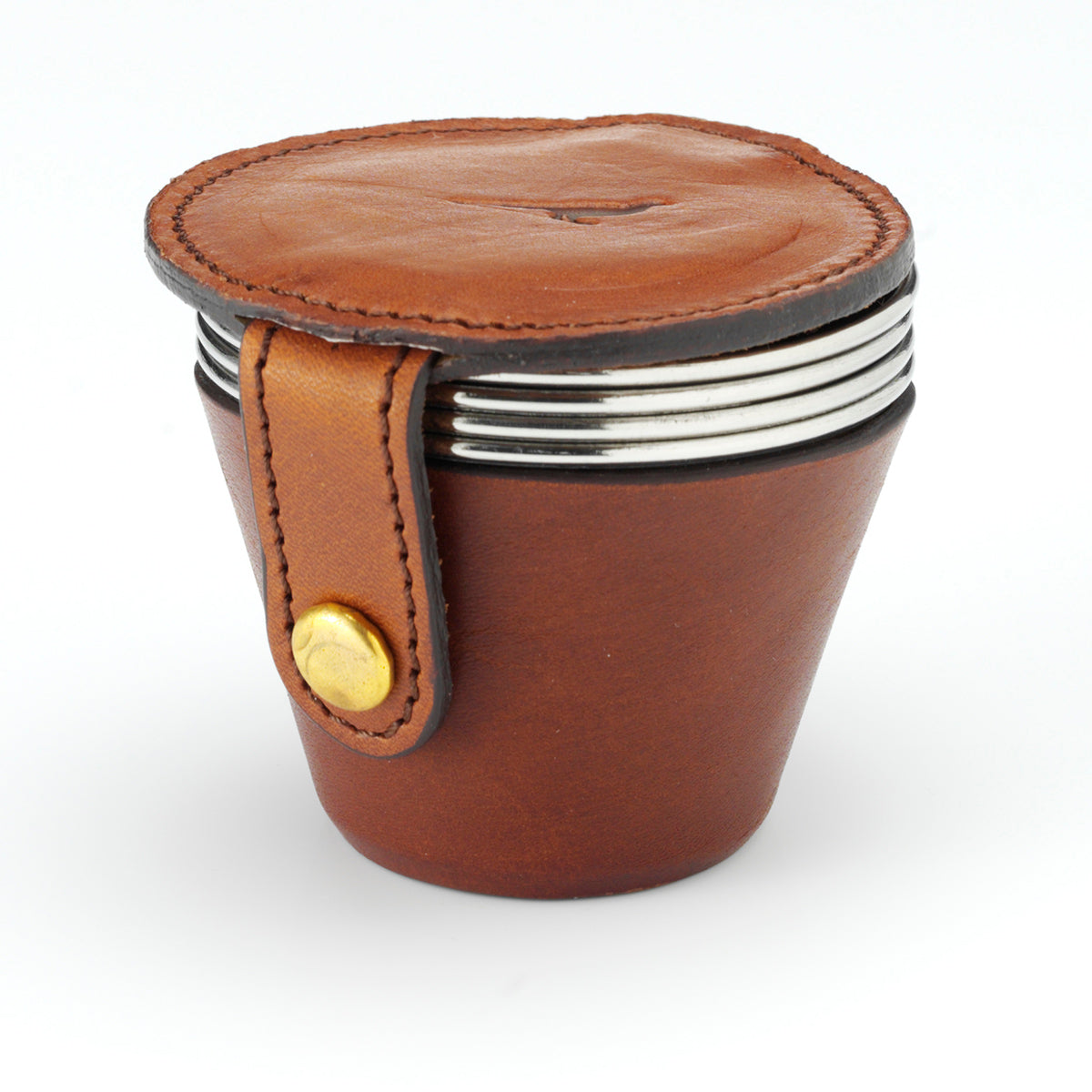 Laksen 4 Cups Leather Case Chocolate