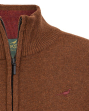 Tyne Zip Neck Lammullströja Dam - Toffee