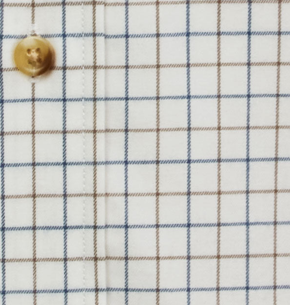 Laksen Kristian Skjorta - Cotton Wool rutmönster närbild