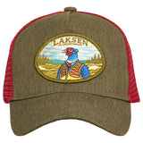 Tweedy Pheasant Mesh Cap - Olive/Bordeaux