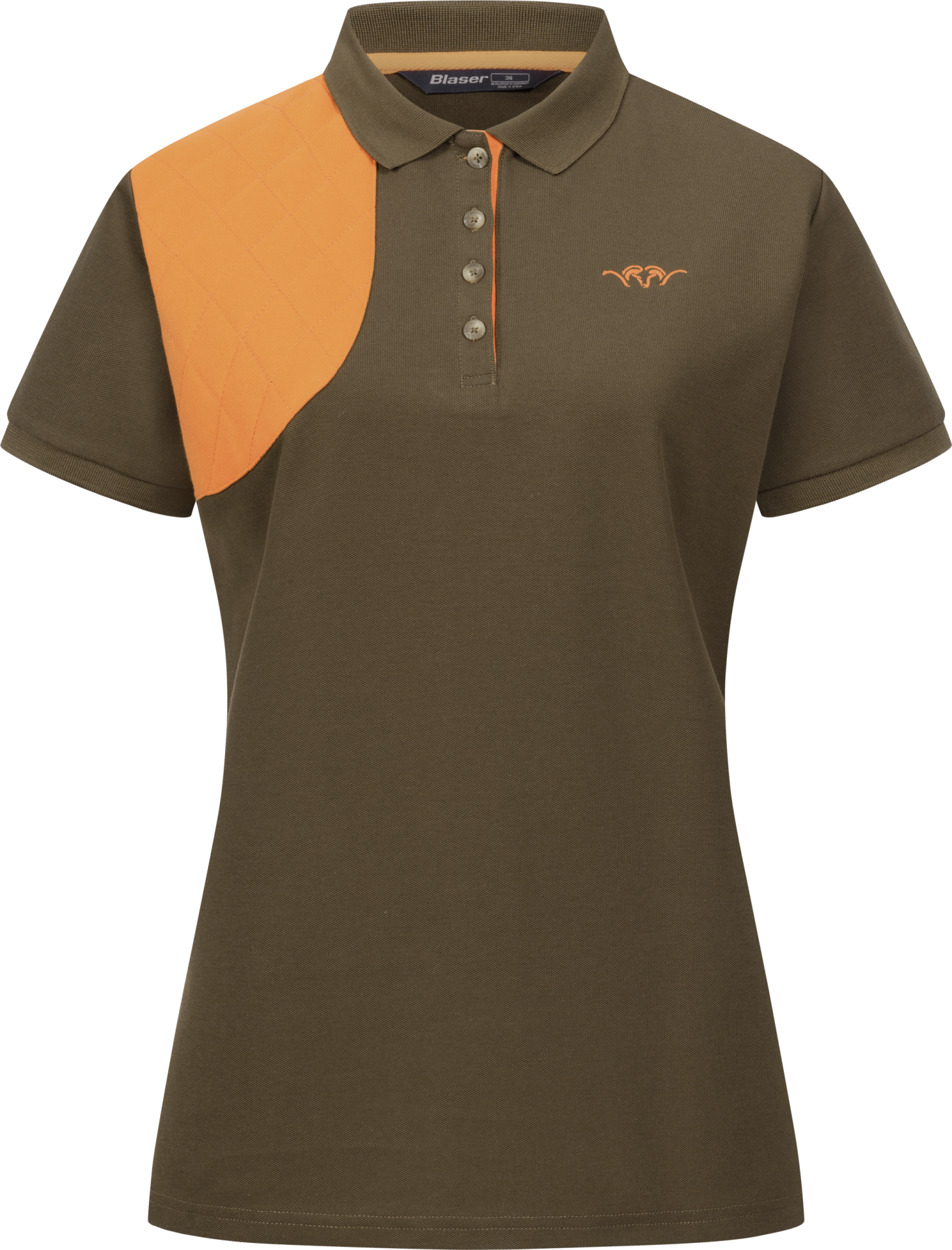 Blaser Women's Polo Shirt Shooting Patch - Brown/Orange