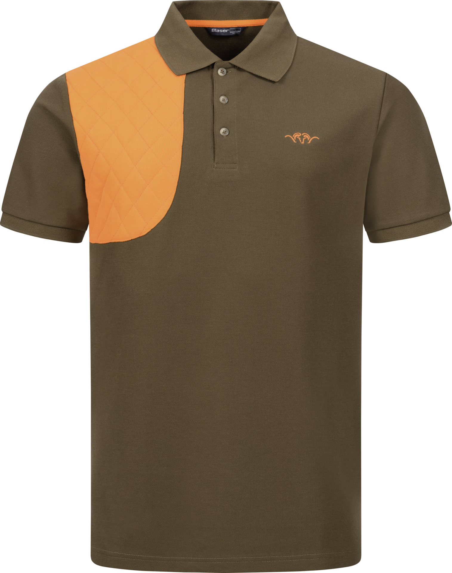Blaser Men's Polo Shirt Shooting Patch - Brown/Orange