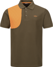 Blaser Men's Polo Shirt Shooting Patch - Brown/Orange