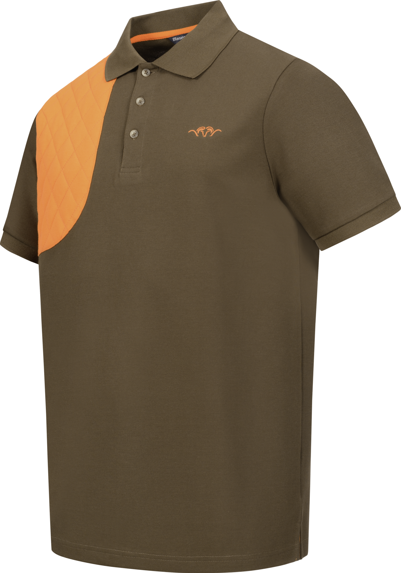 Blaser Men's Polo Shirt Shooting Patch - Brown/Orange