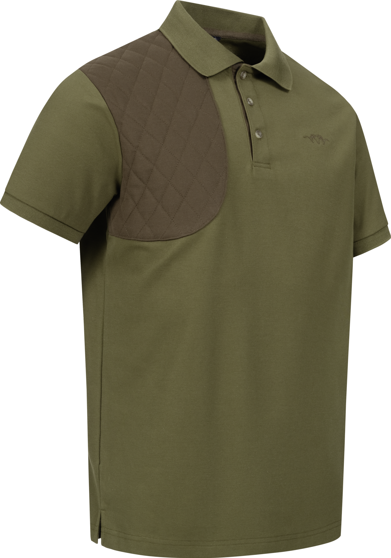 Blaser Men's Polo Shirt Shooting Patch - Dark Olive/Brown