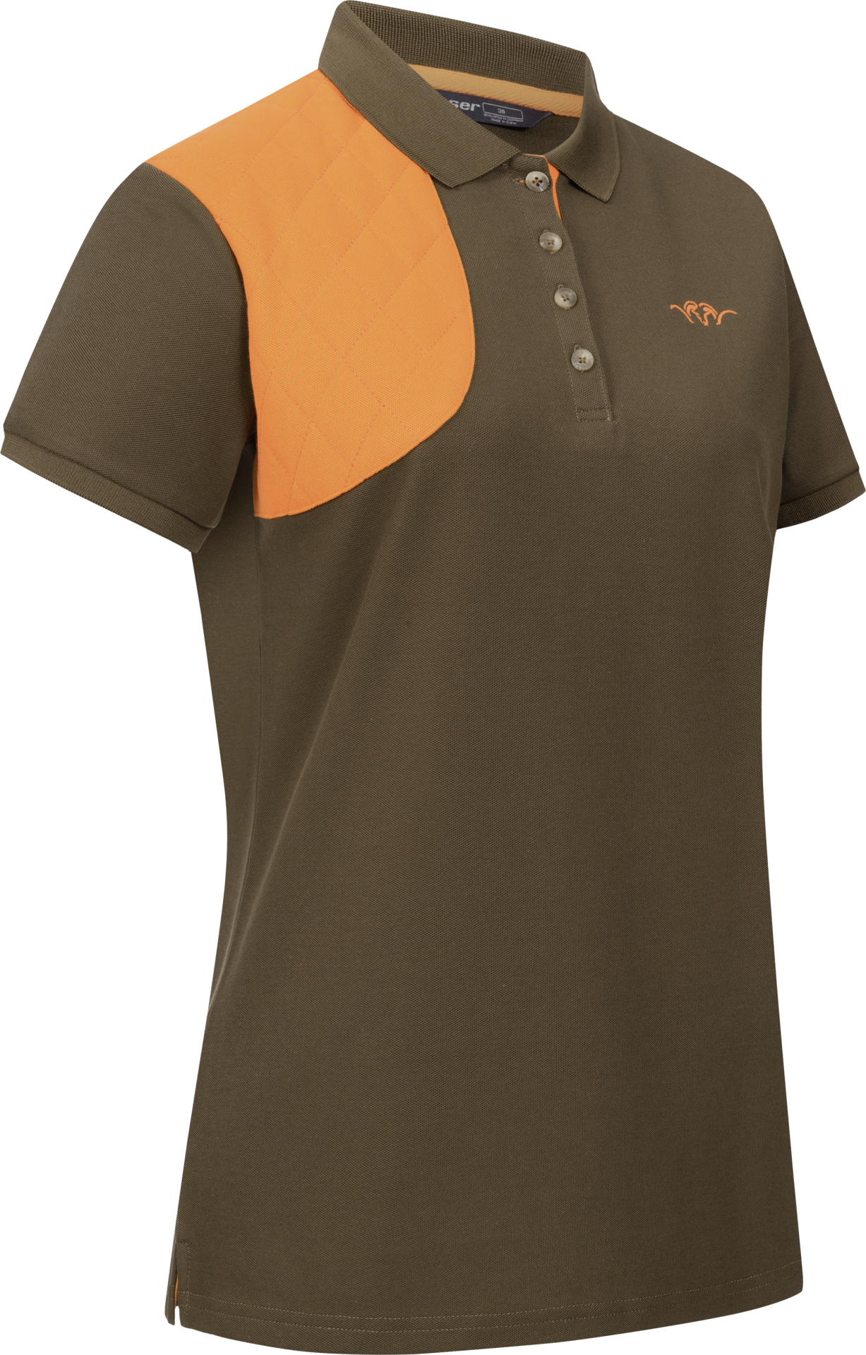 Blaser Women's Polo Shirt Shooting Patch - Brown/Orange