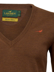 Camilla V-neck Merino Sweater - Rum