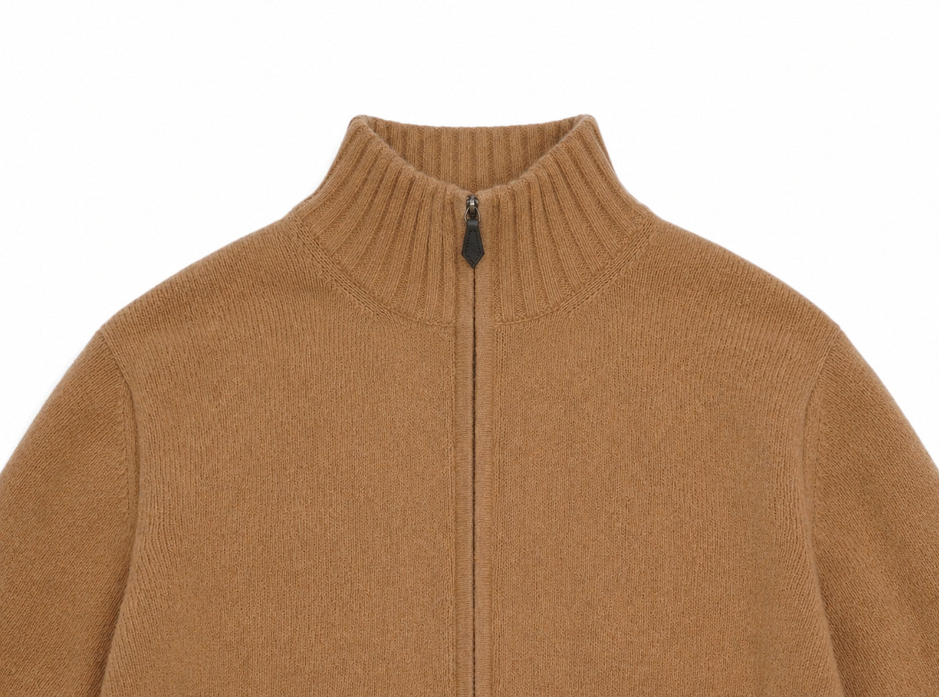 Full-zip - Beige Lammullströja