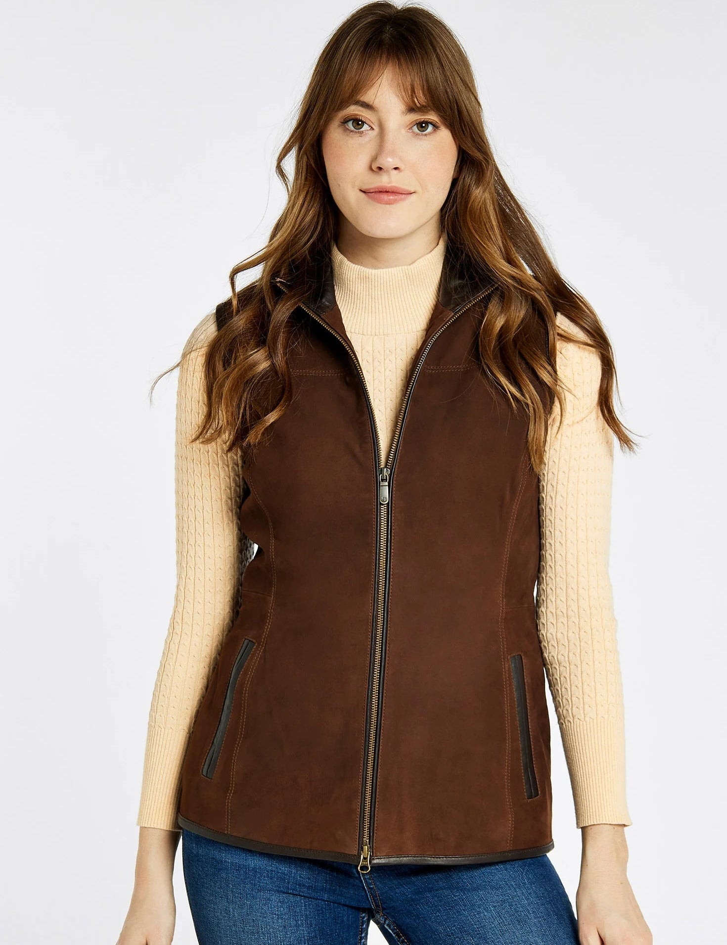 Dubarry Kingston Leather Gilet - Walnut