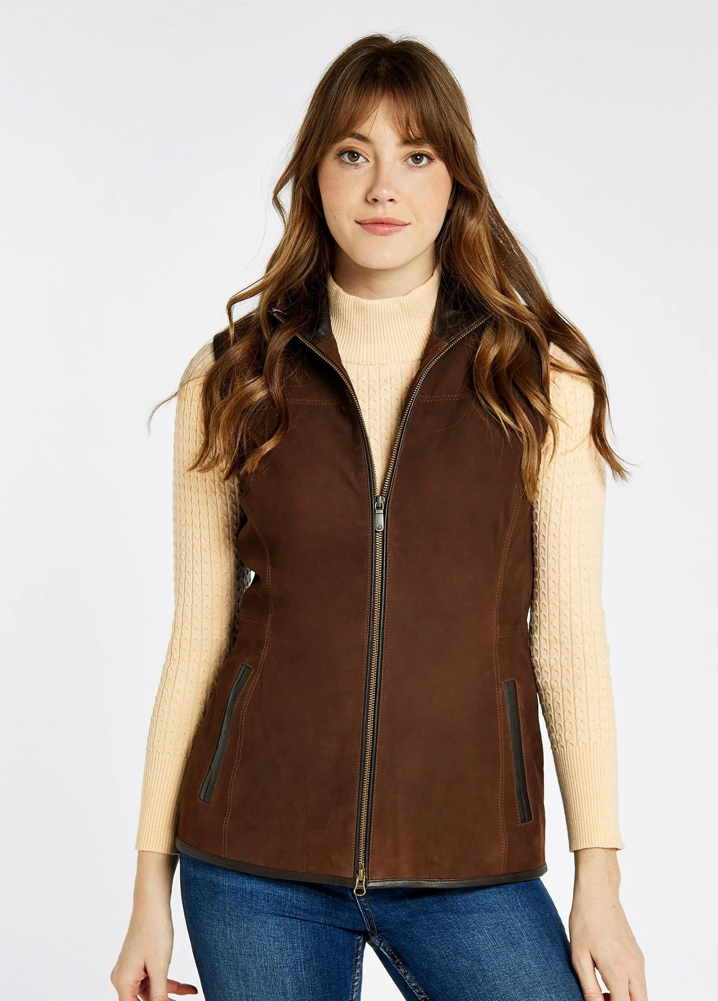 Dubarry Kingston Leather Gilet - Walnut