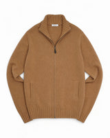 Full-zip - Beige Lammullströja