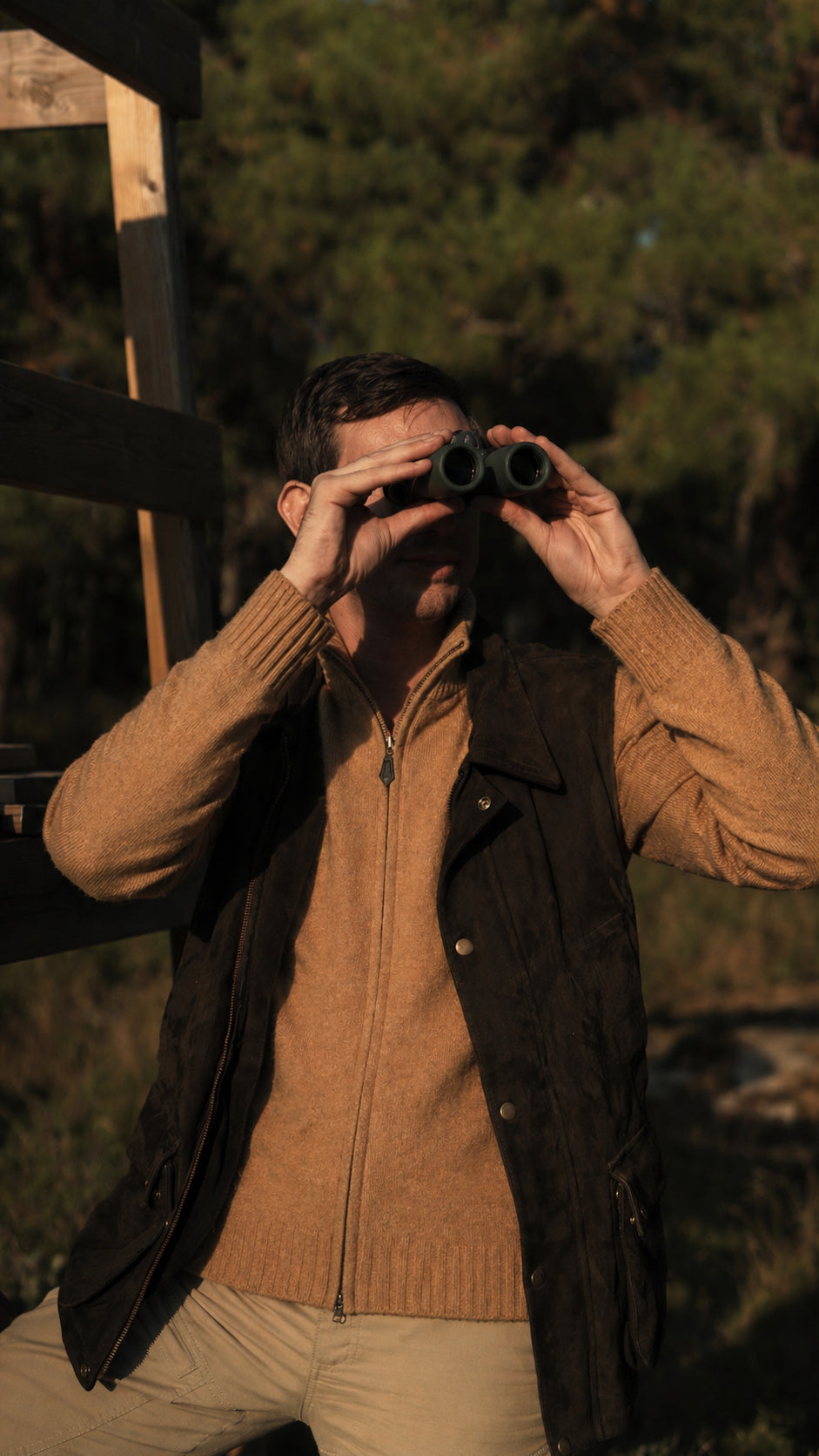 Full-zip - Beige Lammullströja