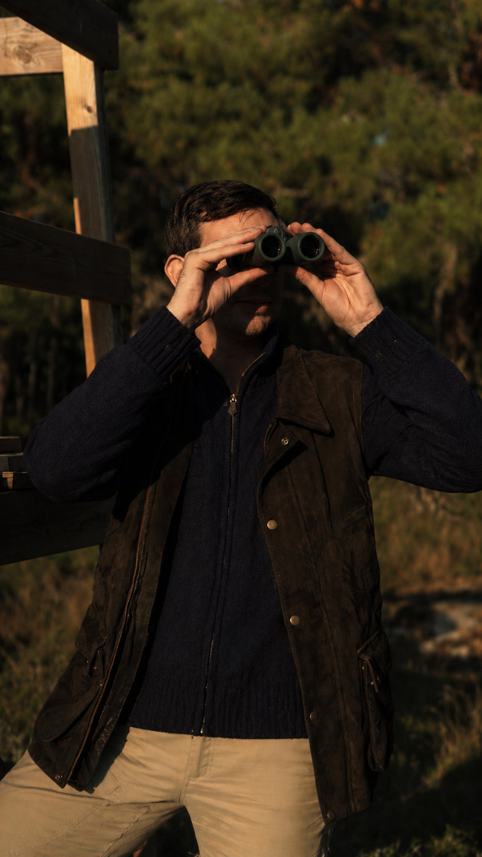 Full-zip - Navy Lammullströja Grinda