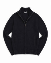 Full-zip - Navy Lammullströja