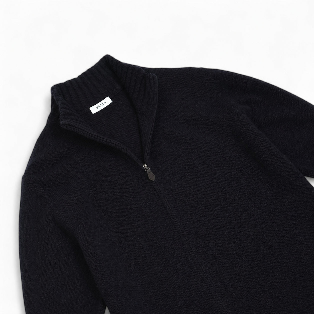 Full-zip - Navy Lammullströja Grinda