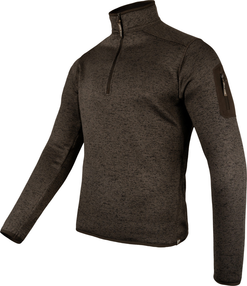 Half-Zip Microfleece - Brun Melange