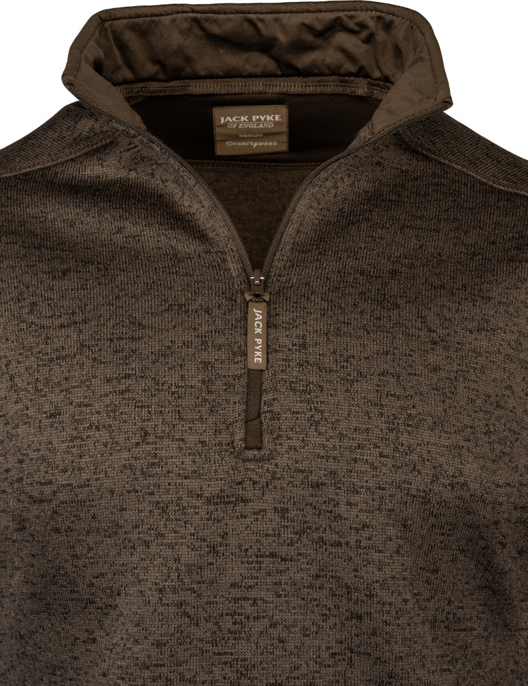 Half-Zip Microfleece - Brun Melange
