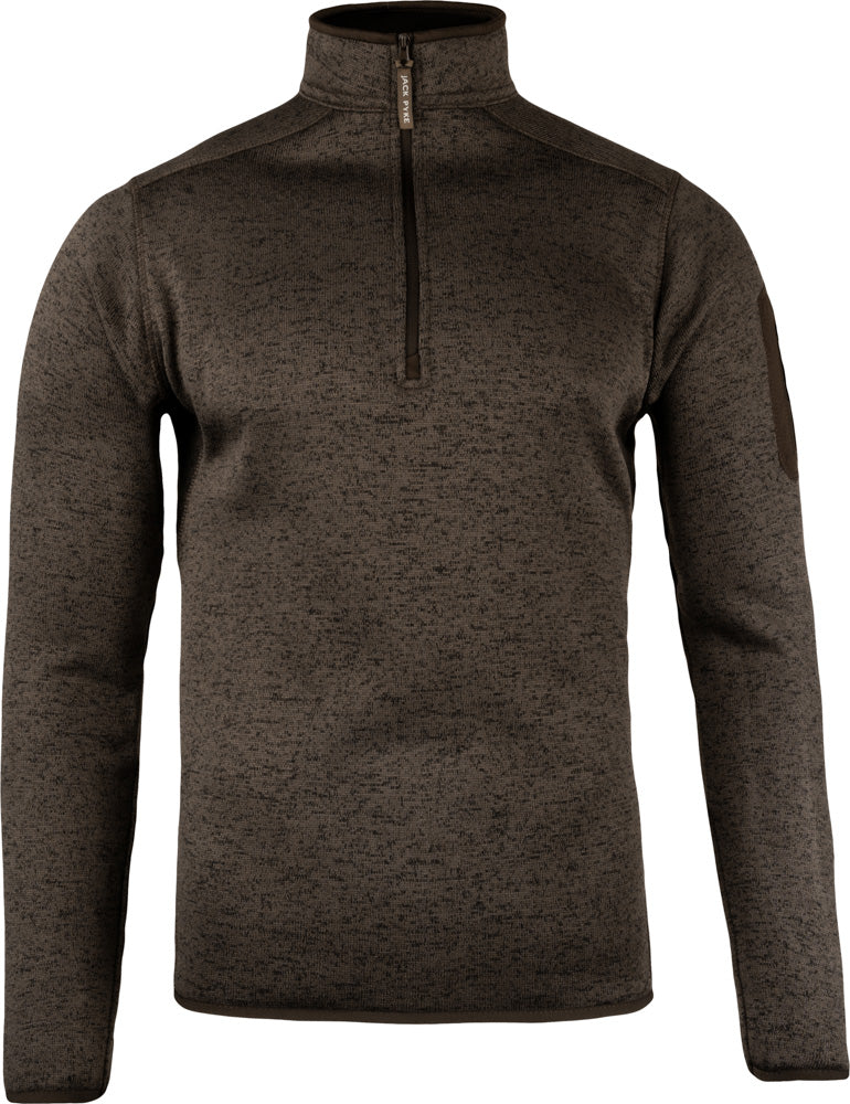 Half-Zip Microfleece - Brun Melange