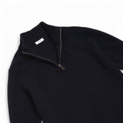 Half-zip - Navy Lammullströja Grinda