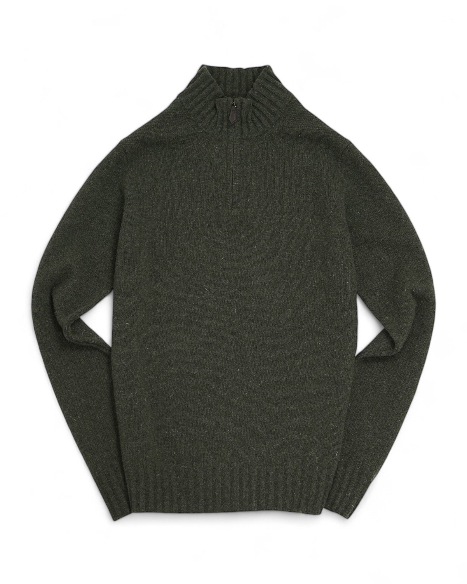 Half-zip - herr Grön Lammullströja