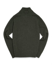 Half-zip - herr Grön Lammullströja