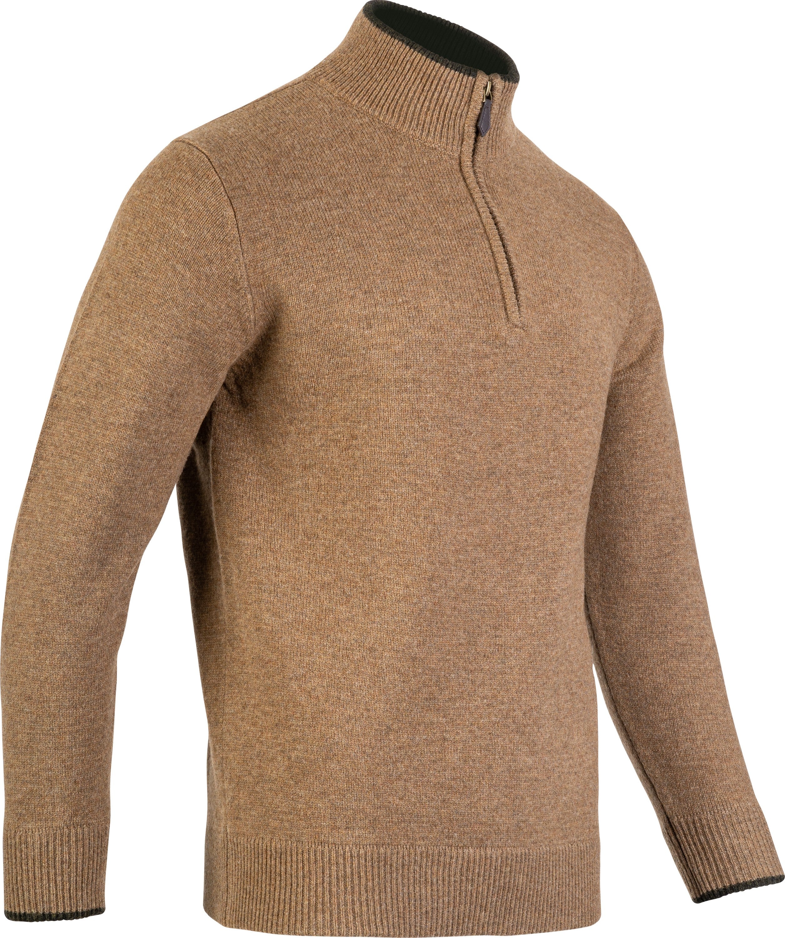 Lambswool Half-Zip Sweater - Beige