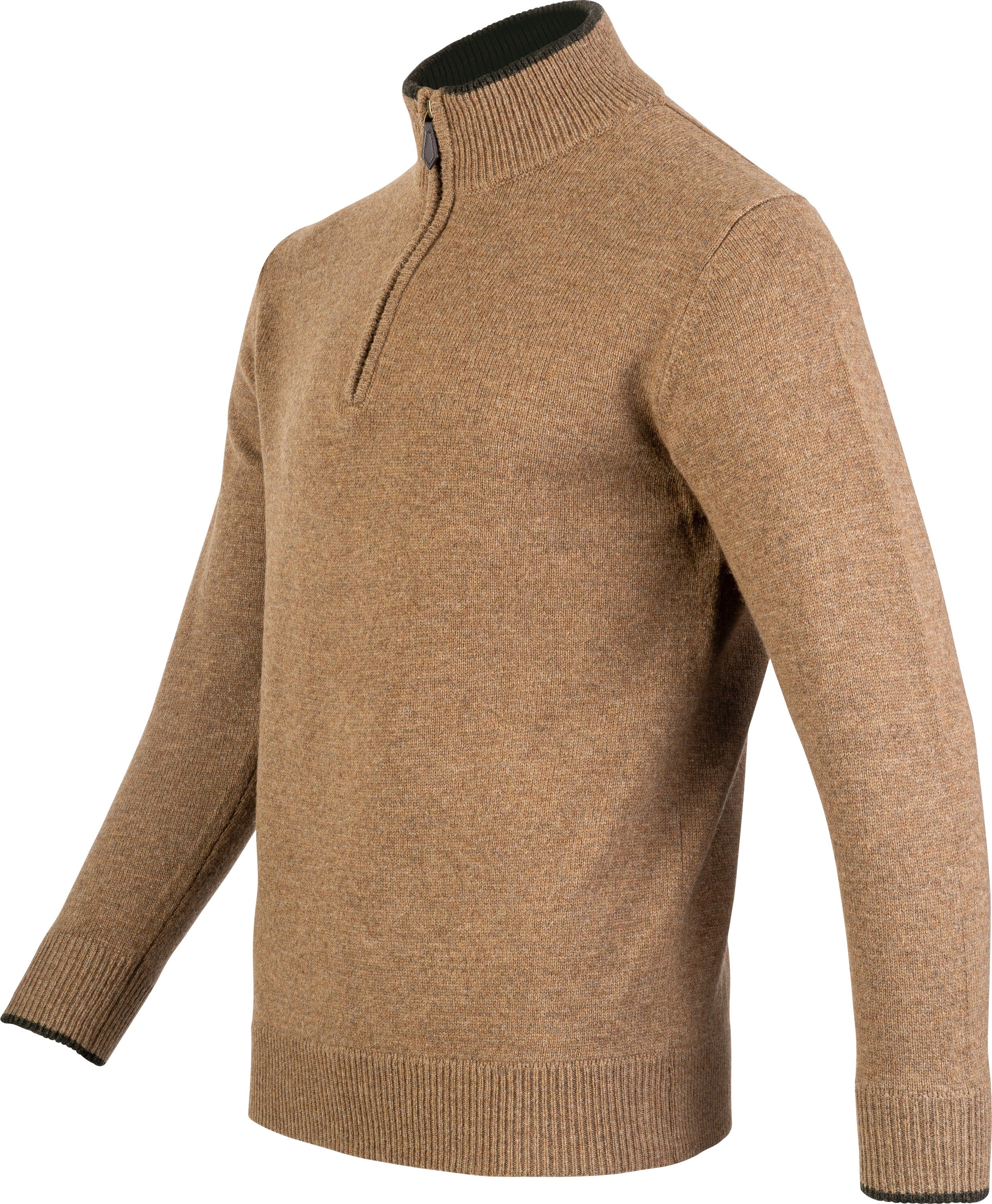 Lambswool Half-Zip Sweater - Beige