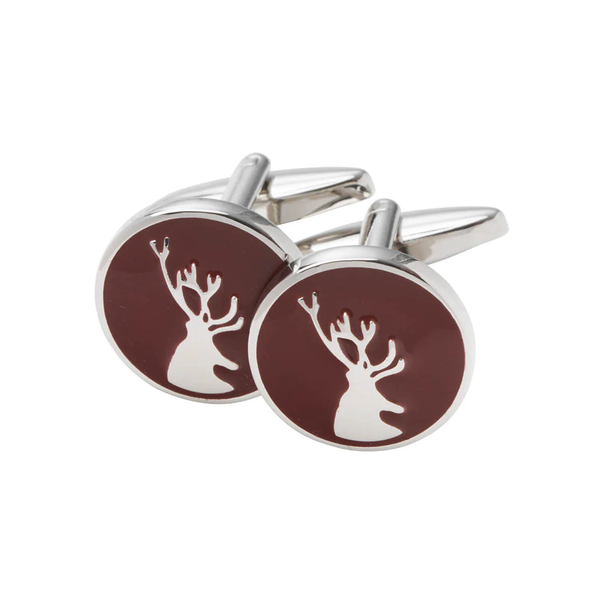 Laksen Stag Deer Cufflinks - Burgundy Manschettknappar