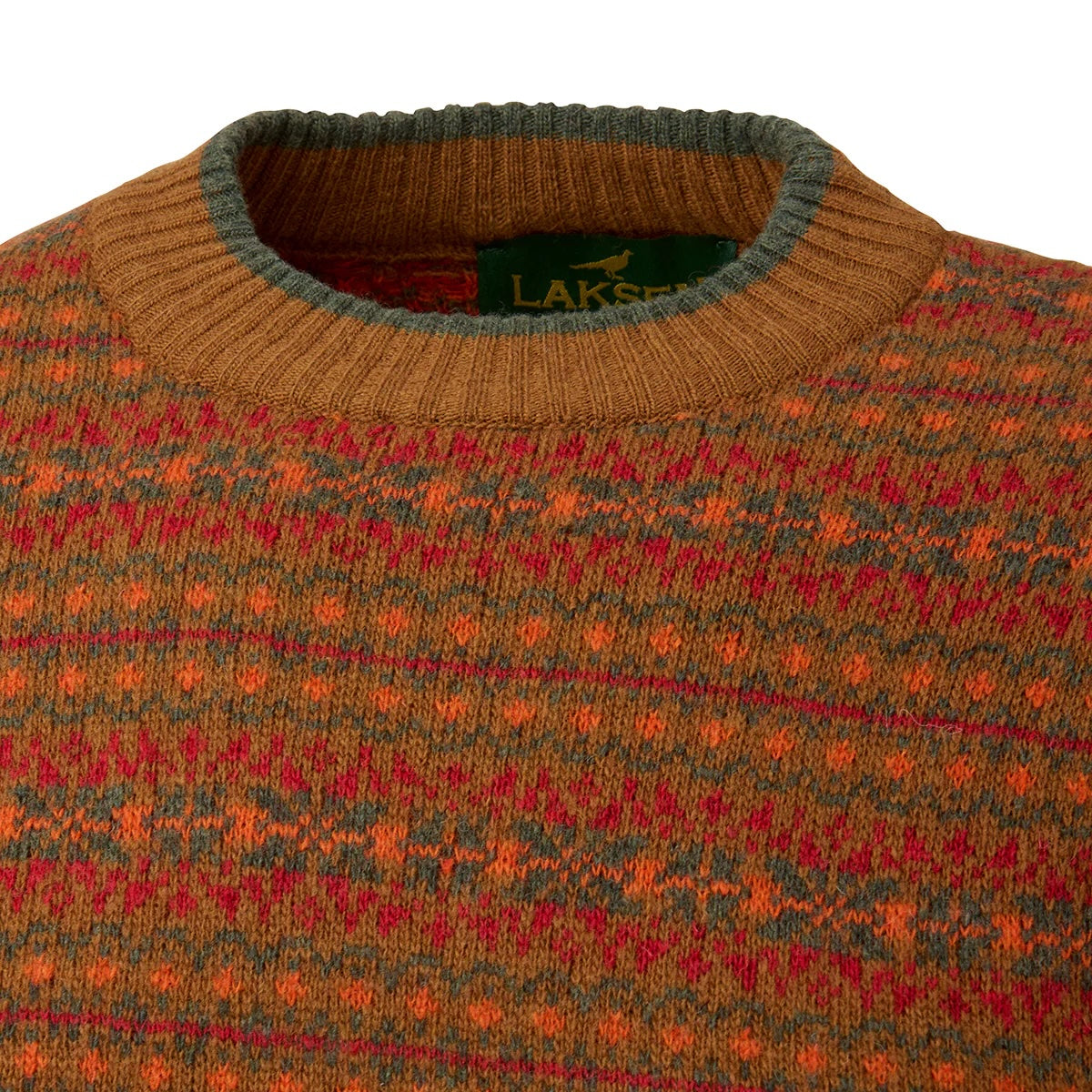 Laksen Voss Jacquard - Rundhalsad Lammullströja