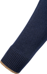 Lammullströja Half-Zip - Marinblå
